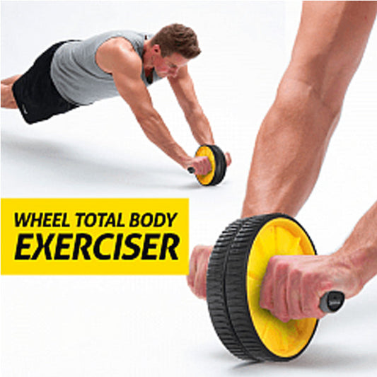 AB Wheel Total Body Exerciser Dual Wheel Design For Increased Stability